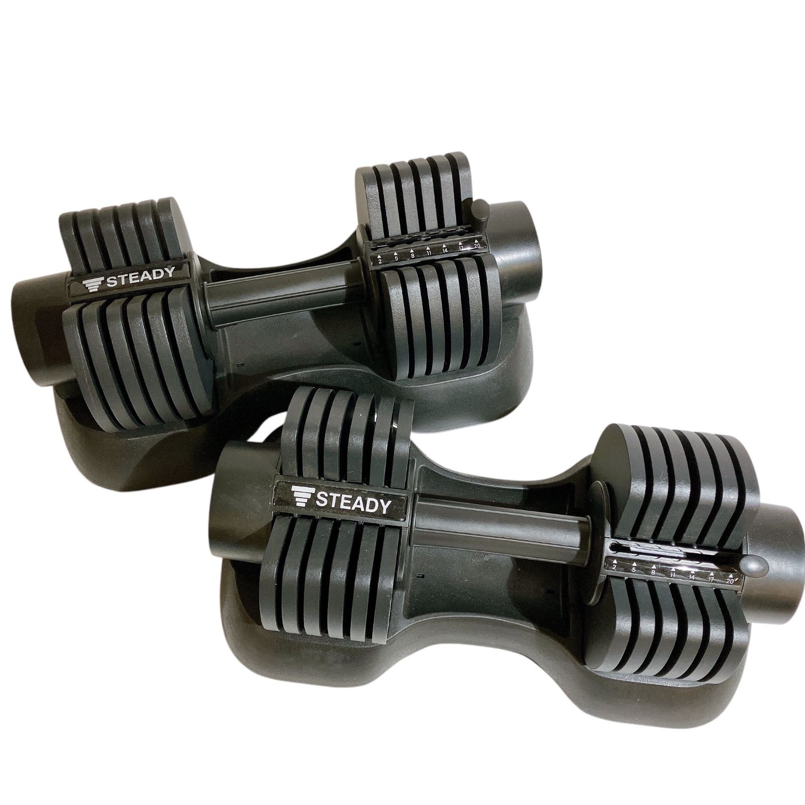 Amazon | STEADY 可変式ダンベル 20kg 単品【2kg～20kg 7段階調節 / 1