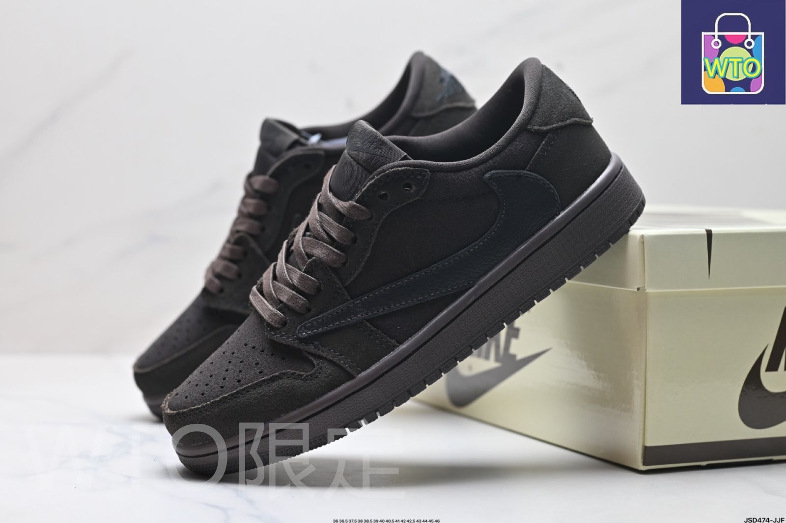  トラヴィススコット × ナイキ エアジョーダン1 ロー OG SP ベルベットブラウン アンド ダークモカ DM 7866-202-WTO輸入2 スニーカー 靴