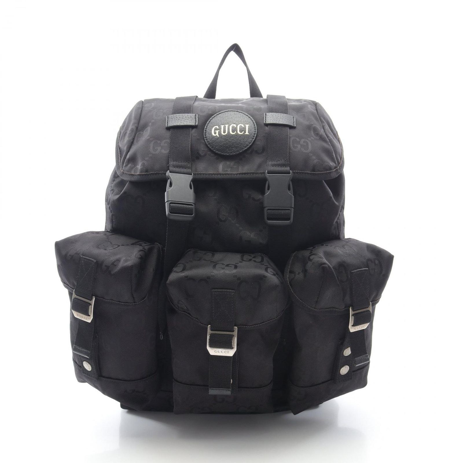 ✨美品✨グッチ リュック バックパック ロゴ型押し ナイロン レザー ブラック 楽天市場】GUCCI グッチ リュックサックブラックGG柄ナイロン