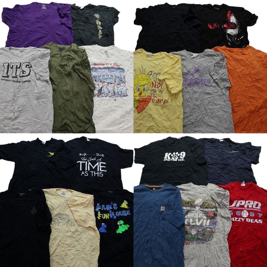 古着卸 mix プリント 半袖Tシャツ 20枚セット メンズ XL プロチーム NFL キャラクター 古着 NA0748