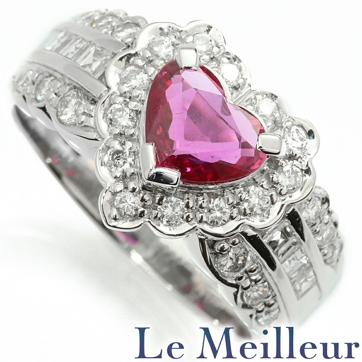【超美品】プラチナ900/850+天然ルビー0.61ct+天然ダイヤモンド ほぼ2ct上質天然ルビーがこの価格/1.97ct/天然ダイヤ取巻も1.75