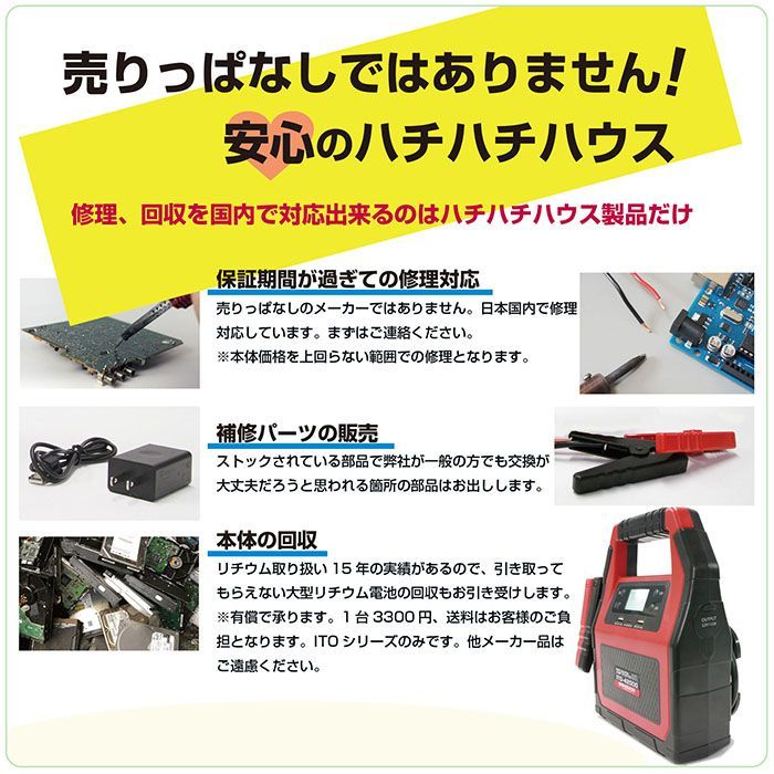 欠品後はリニューアルバージョンへ移行します！ ITO 42000ｍAh 1年保証 マルチ ジャンプスターター 12V 24V リチウム イオン バッテリー 車 L1416 42000 大容量 88HOUSE ハチハチハウス