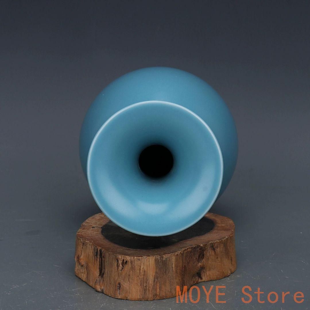 清雍正汝釉天青色玉壺 景徳鎮 陶磁器 装飾品 現代工芸