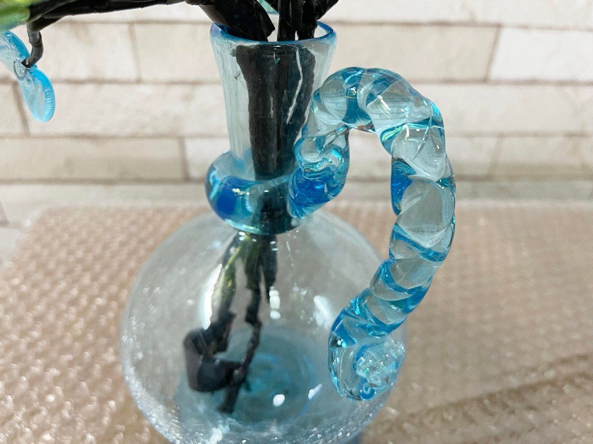 □琉球ガラス インテリア 硝子 ハイビスカス 朝顔 アサガオ 蕾 花 花瓶