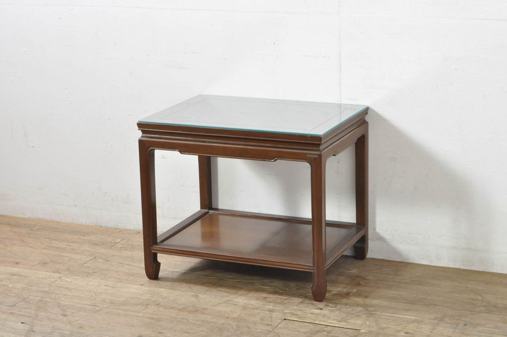 高級唐木家具 カリン材 サイドテーブル 飾り台 ナイトテーブル