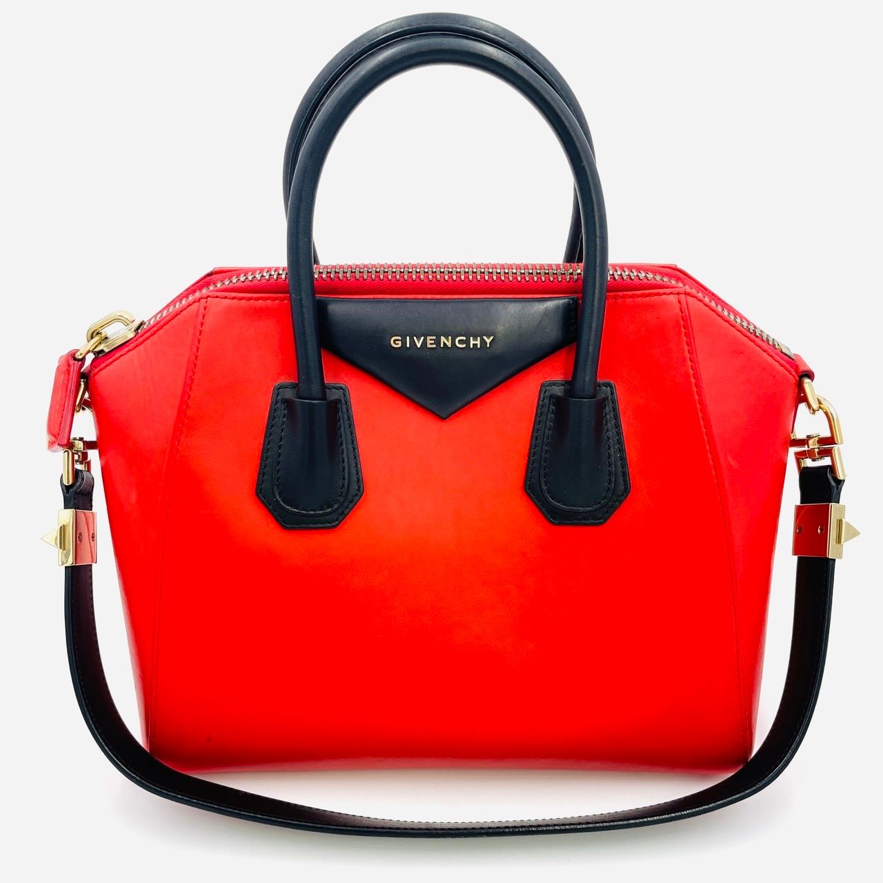 ジバンシィ GIVENCHY アンティゴナ ハンドバッグ 赤 ブラック