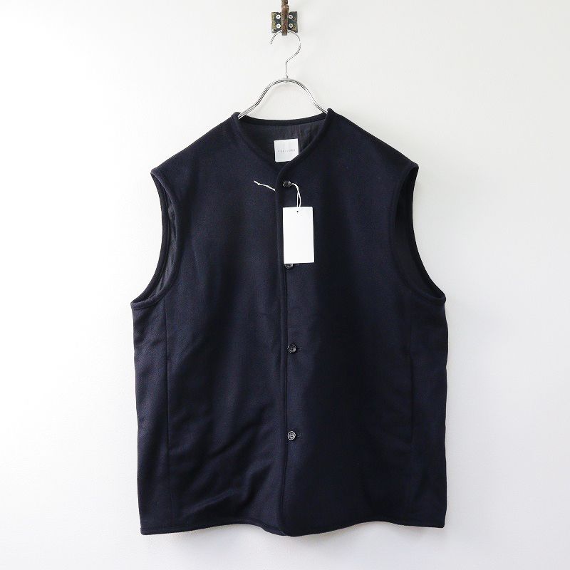 未使用 2023AW トゥジュー TOUJOURS beaver finished pure cashmere cloth utility vest  1/ネイビー ベスト【2400013754637】