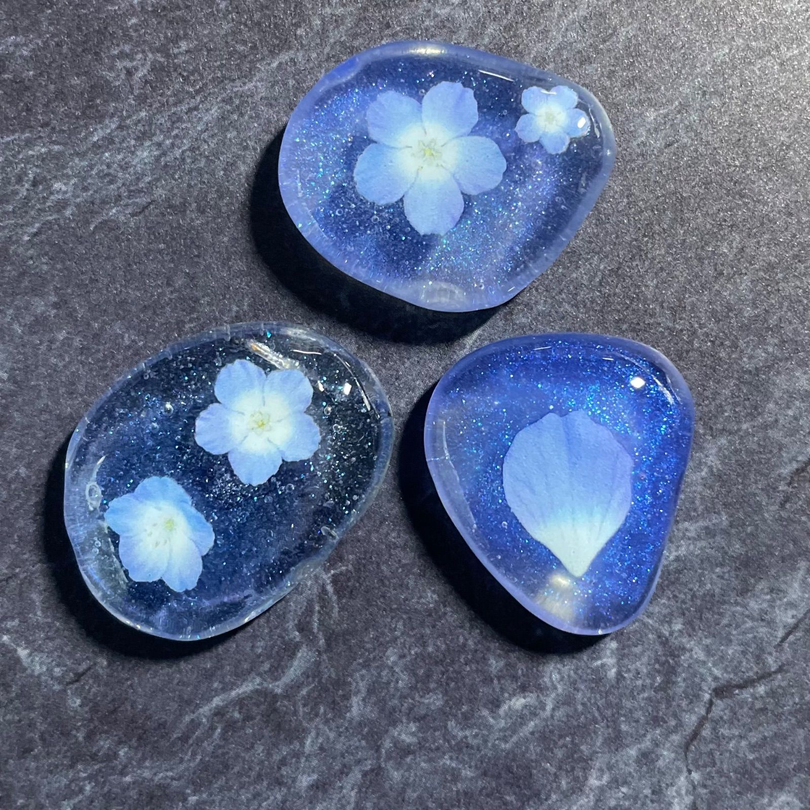 ブルーシーグラスオブジェ 3点セット ブルーシーグラスオブジェ 3点