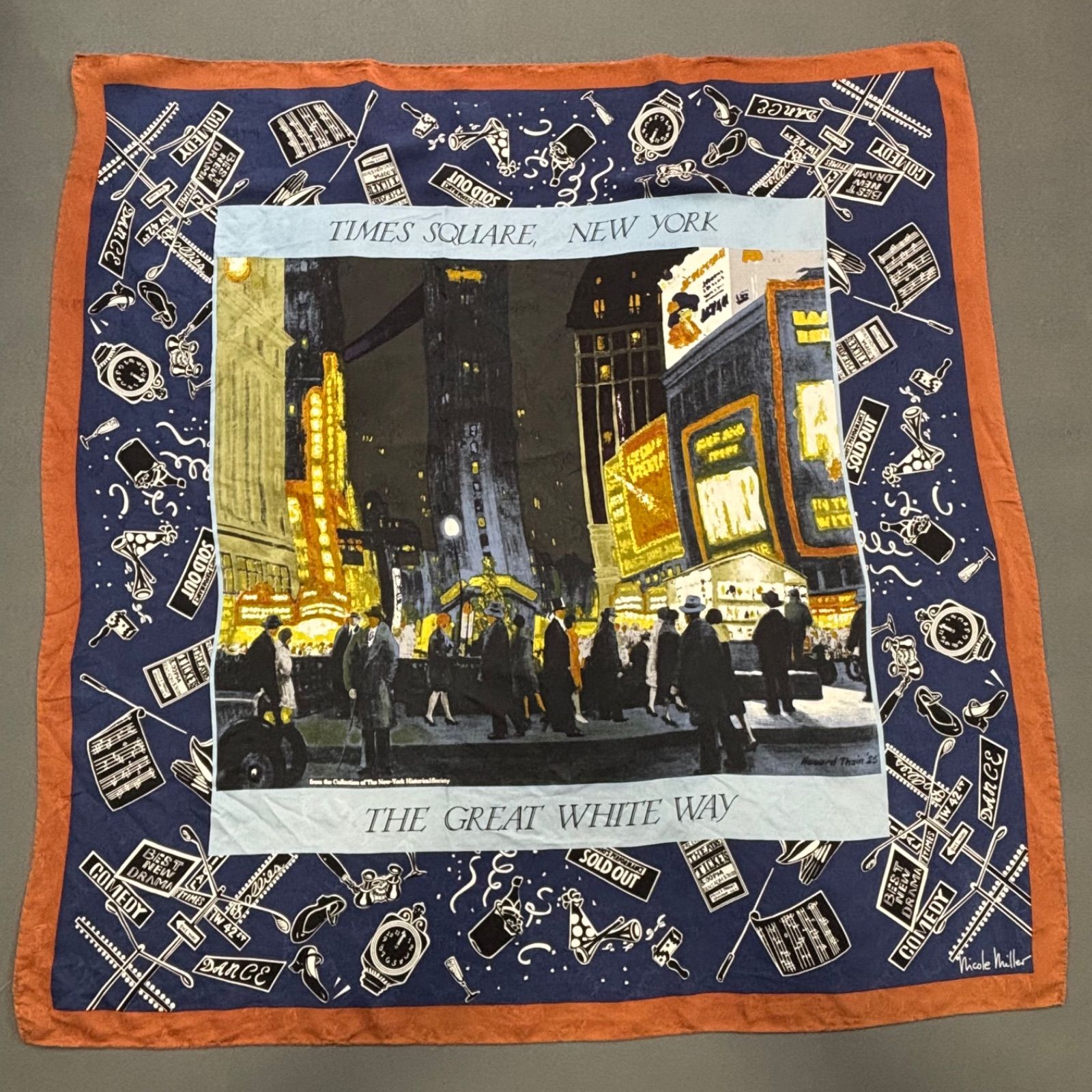 1998 Nicole Miller Silk New York ニコルミラー スカーフ シルク 韓国製 20004ST