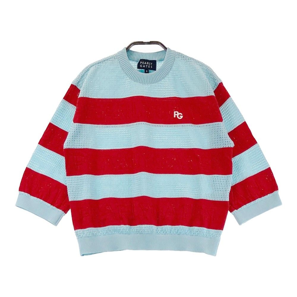 サイズ：0 PEARLY GATES パーリーゲイツ 韓国モデル 2023年モデル メッシュニット ブルー系 [240101331561] ゴルフウェア レディース ストスト