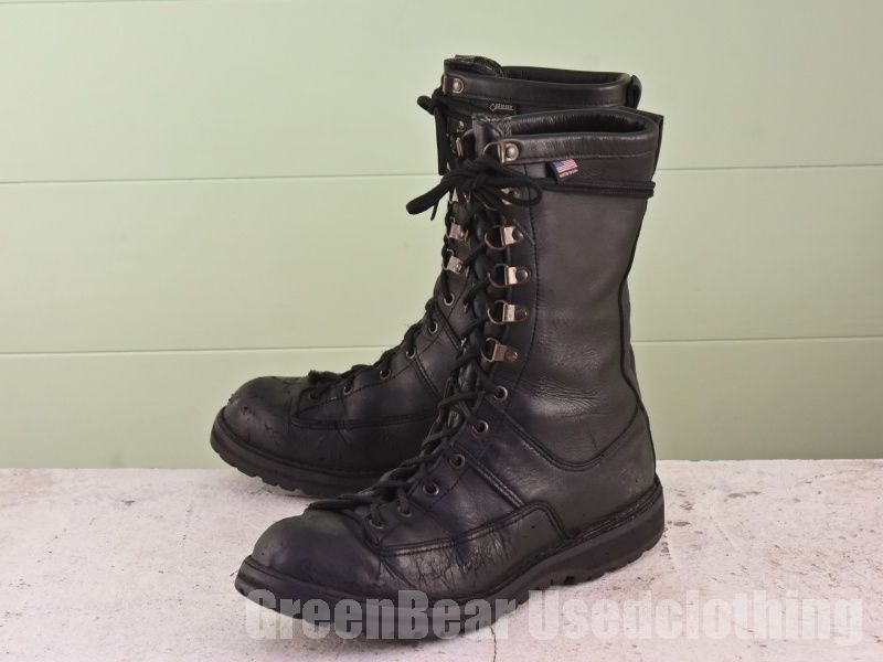 USA製 ダナー Danner ビンテージ ワークブーツ ワイズ細め 黒 ブラック メンズ 10.5D 28.5cm Z965