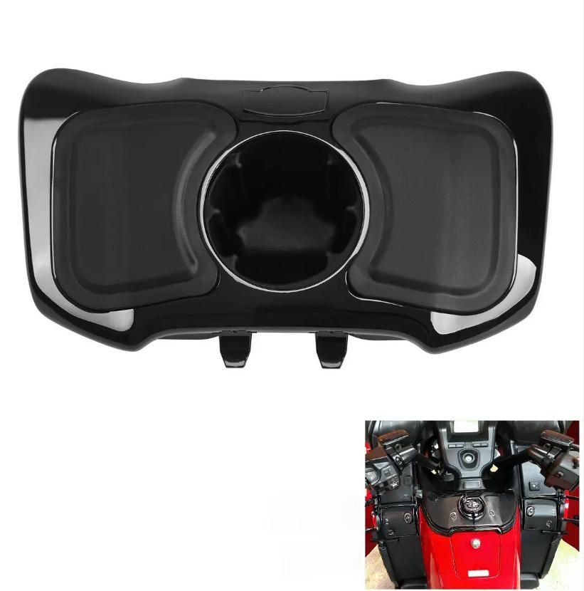 送料無料 ゴールドウイングGL1800|F6Bウォーターカップグローブボックス一体型メッキ黒色ロッカー収納ボックス12-17適用
