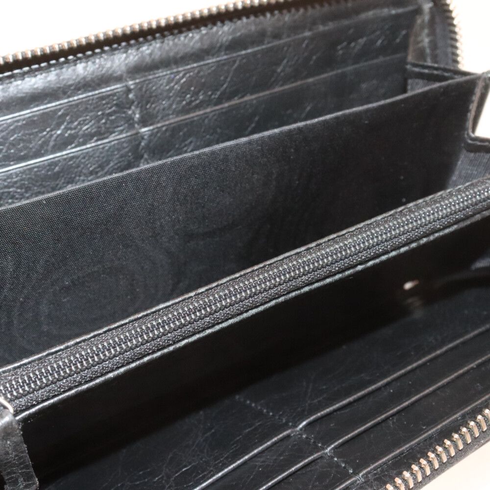 GUCCI (グッチ) インターロッキングG レザー ラウンドファスナー ウォレット 長財布 ブラック 575988 0416