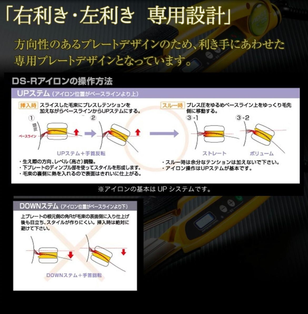 ボブやショートの縮毛矯正にアドスト プレミアム Rアイロン 右 - ヘア