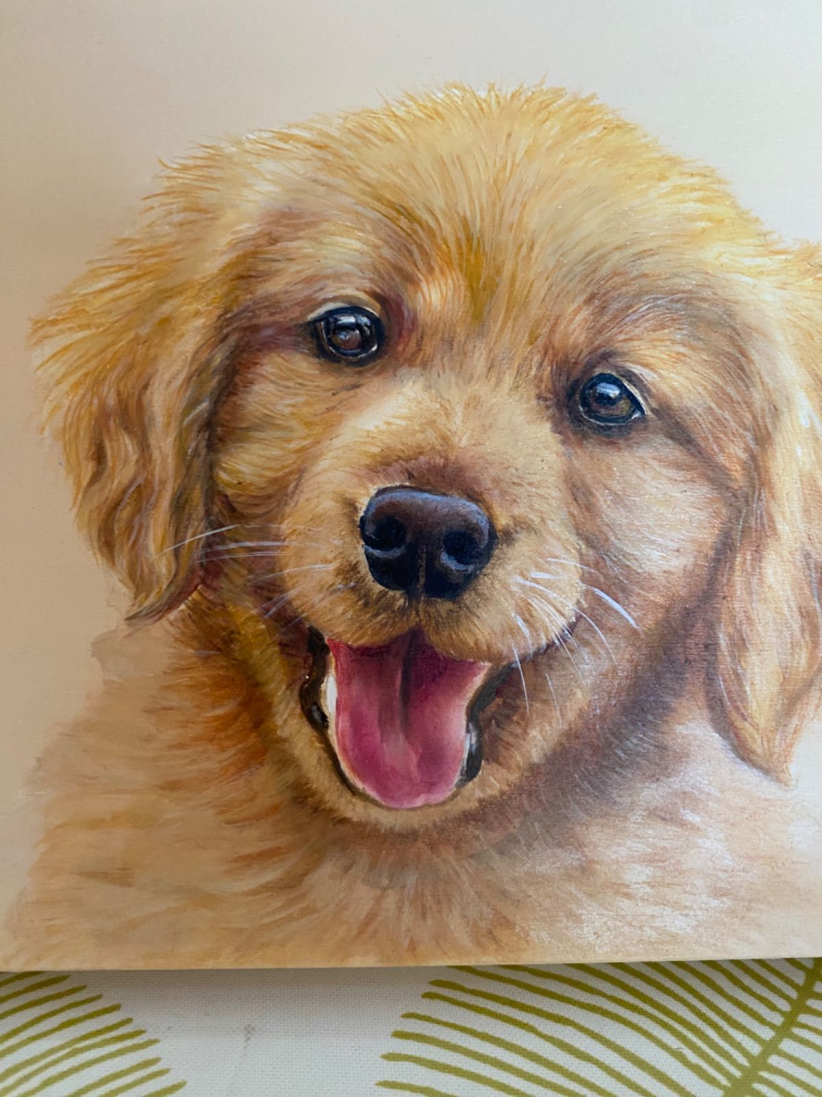 ドローイング パステル画 犬 イヌ ゴールデンレトリバー 絵画 色鉛筆画 