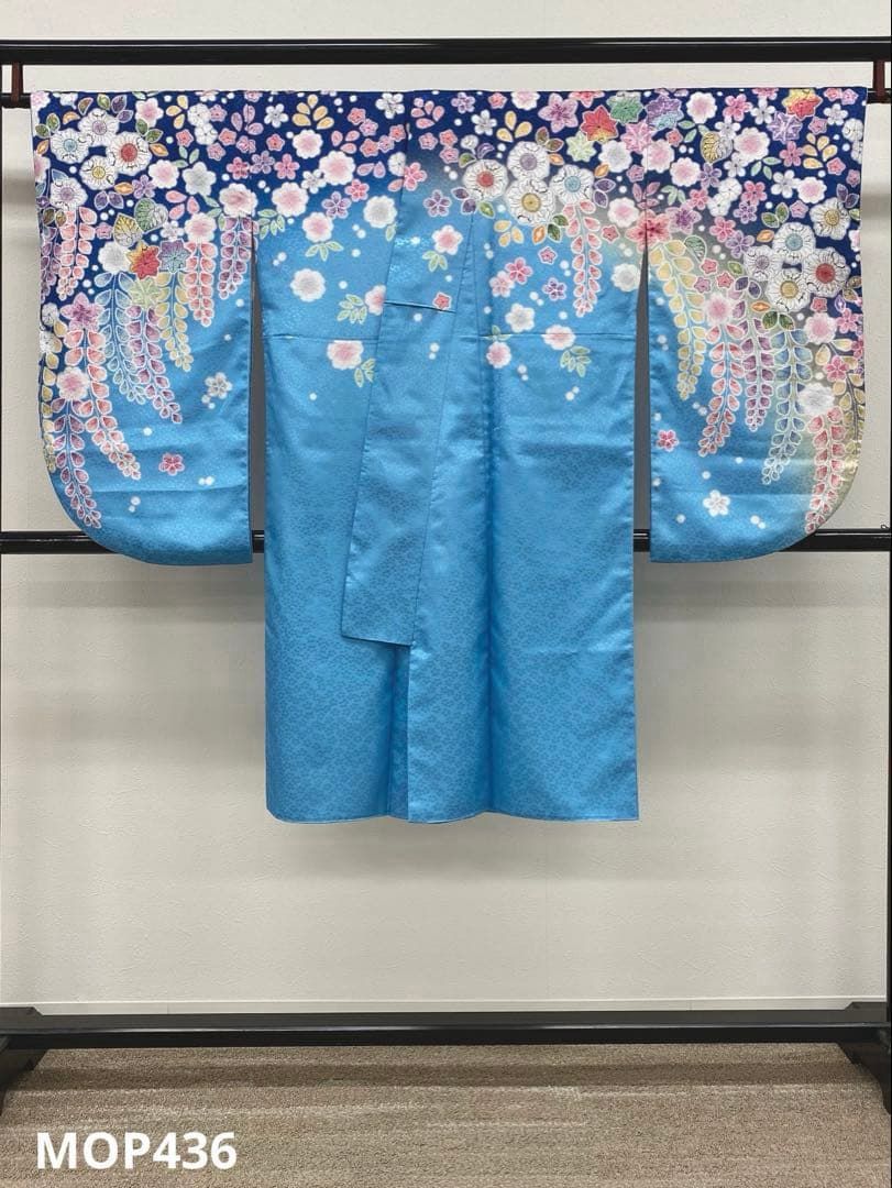 2尺袖 ポリエステル着物 紋意匠 辻ヶ花 袴向き 二尺袖 ポリエステル着物 紋意匠 辻ヶ花 袴用 MOP436 振袖 | 染