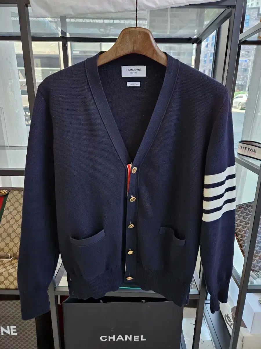 正規品 新型 Thom Browne トム ブラウン ミラノ ステッチ ゴールド カーディガン ネイビー 3