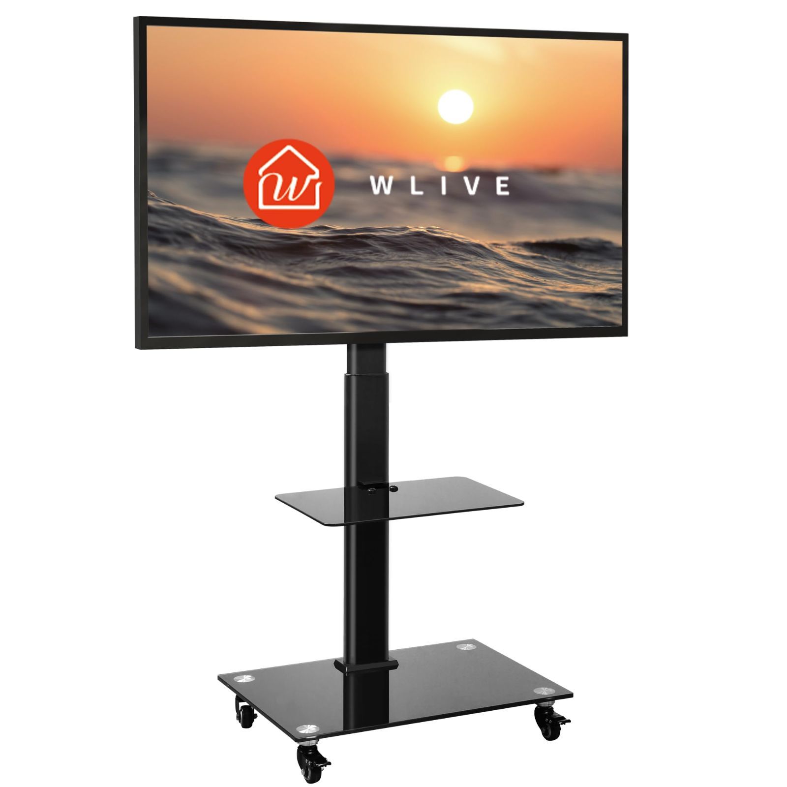 高さ調節 ラック回転可能 テレビスタンド 棚付き