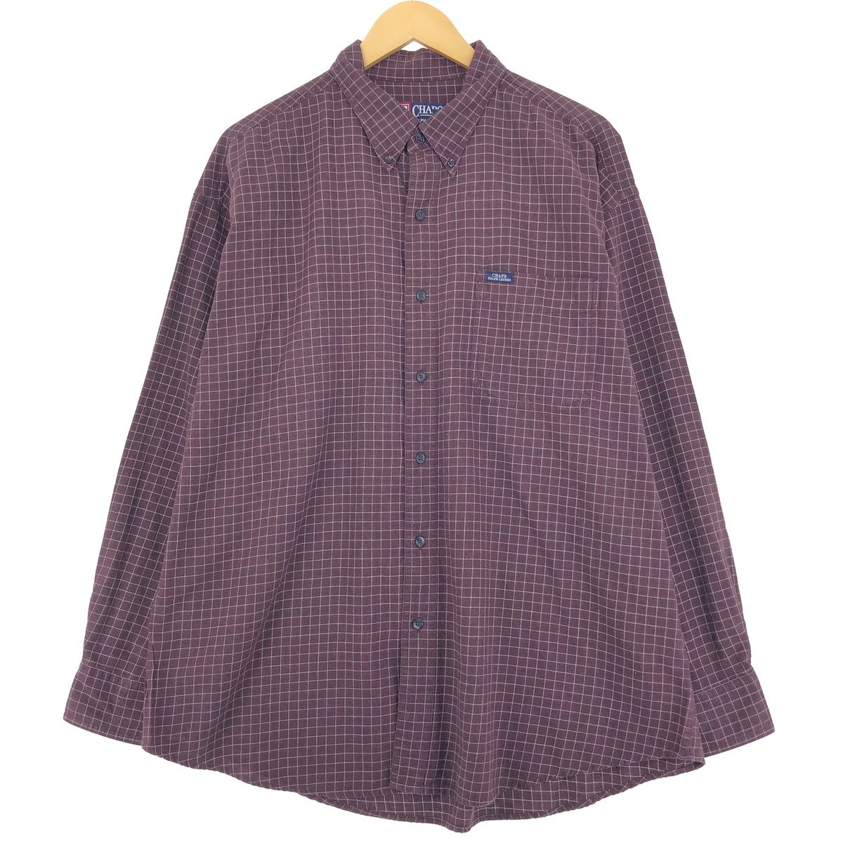 古着 90年代 ラルフローレン Ralph Lauren CHAPS チャップス 長袖 ボタンダウンチェックシャツ メンズXL ヴィンテージ/eaa428663