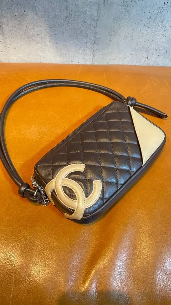 CHANEL シャネル カンボンライン ブラウン アクセサリーポーチ