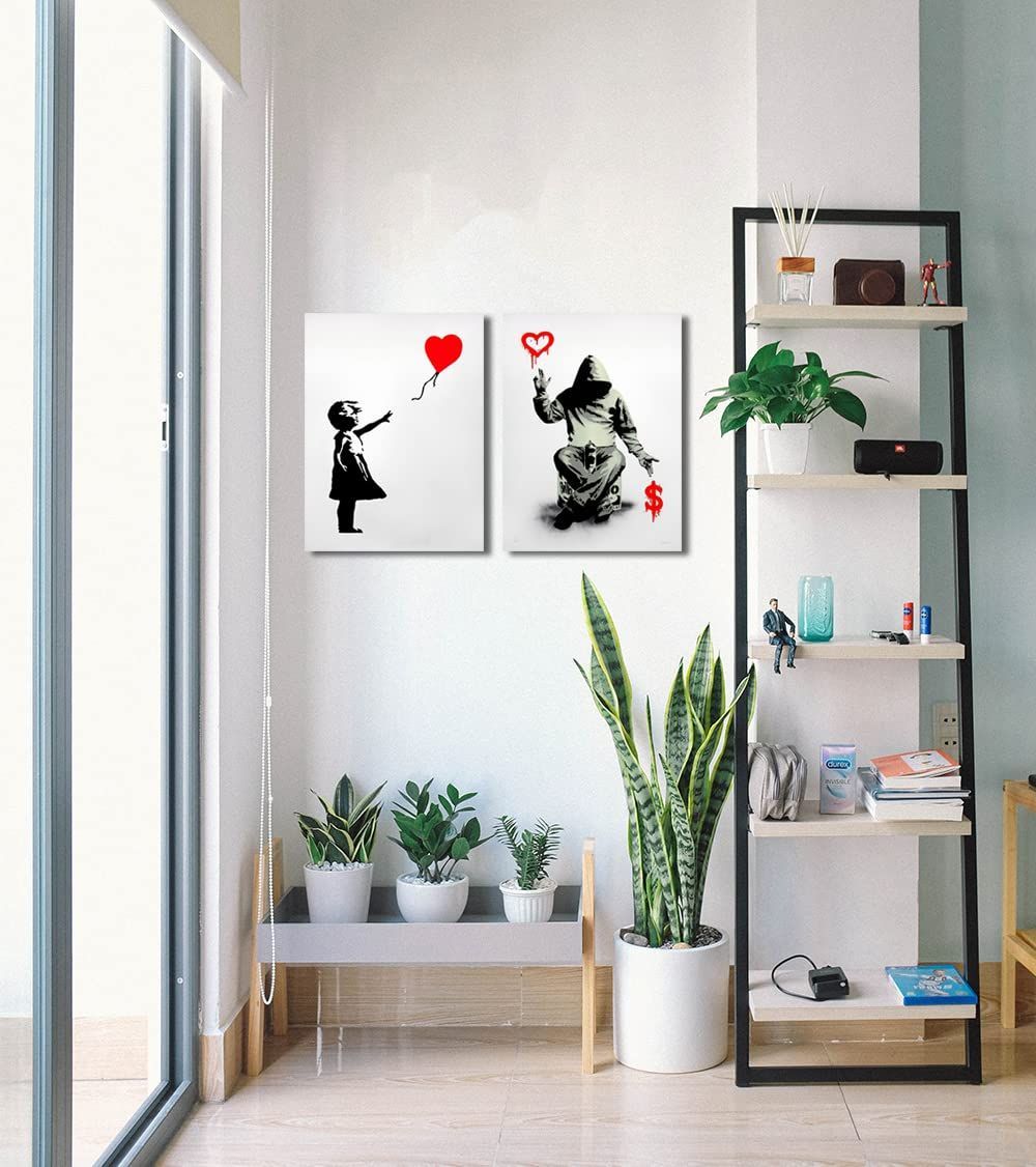 バンクシー 風船と少女 絵画 愛とお金 ポスター アートパネル