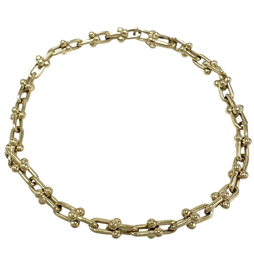 ティファニー ブレスレット ユニセックス ハードウェア マイクロ リンク ブレスレット ジュエリー メンズ レディース 男女兼用 K18YG 750 TIFFANY-Co. K18イエローゴールド 約10.0g 品