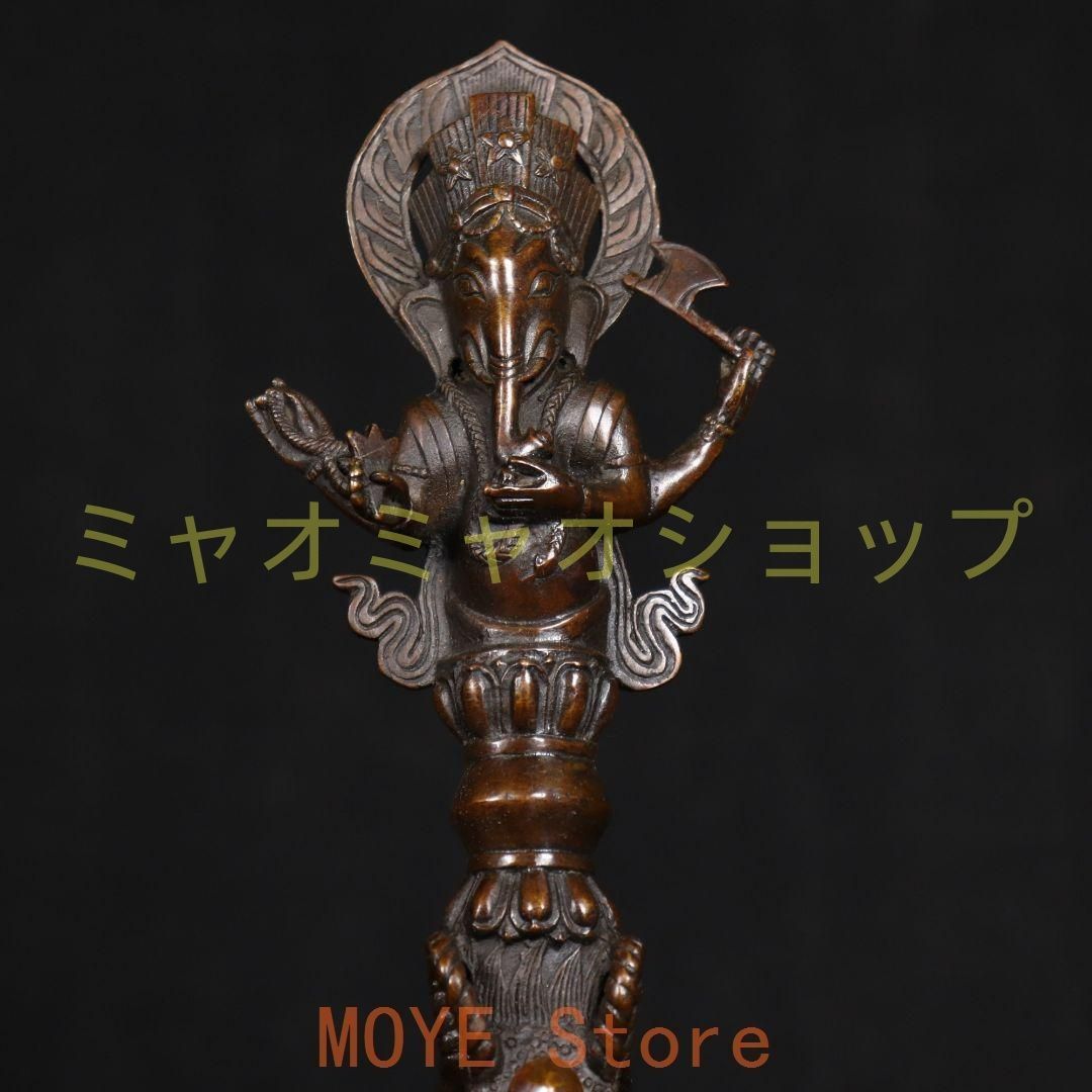 銅製 法器 象鼻金剛降魔杵 招財 辟邪 開運 装飾品 置物