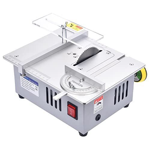 NovelLifeミニテーブルソー卓上小型DIY木工用モデル切断機切削工具電源付き80mm HSS丸鋸刃