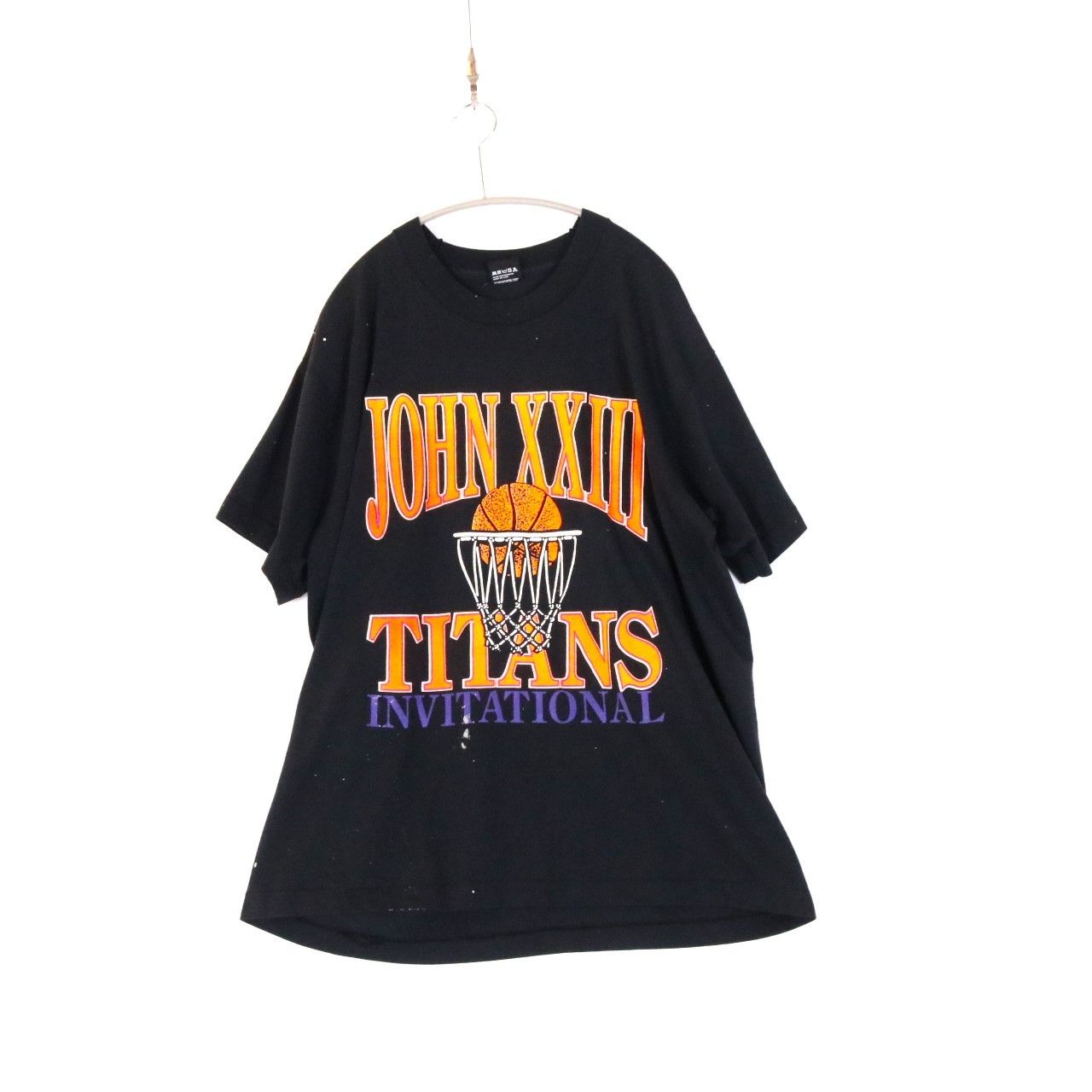 【中古B】90s USA製 SCREEN STARS BEST vintage XL メンズ Tシャツ カットソー 半袖 PEPSI 大学バスケットボール シングルステッチ 中古B 古着