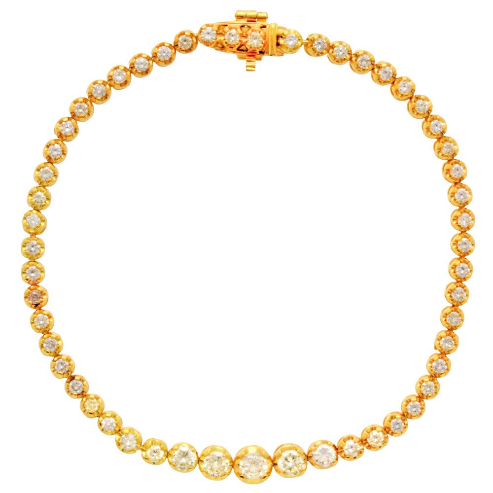 【一部予約！】 ダイヤモンド ブレスレット テニス 2.00ct 17cm 9.0g K18YG アクセサリー