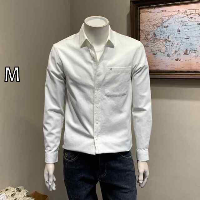 M メンズ ファッション 服 オシャレ シンプル 大人 かっこいい 大きいサイズ ストリート 紳士服 長袖 シャツ 韓国 スタイル スリム シンプル カジュアル