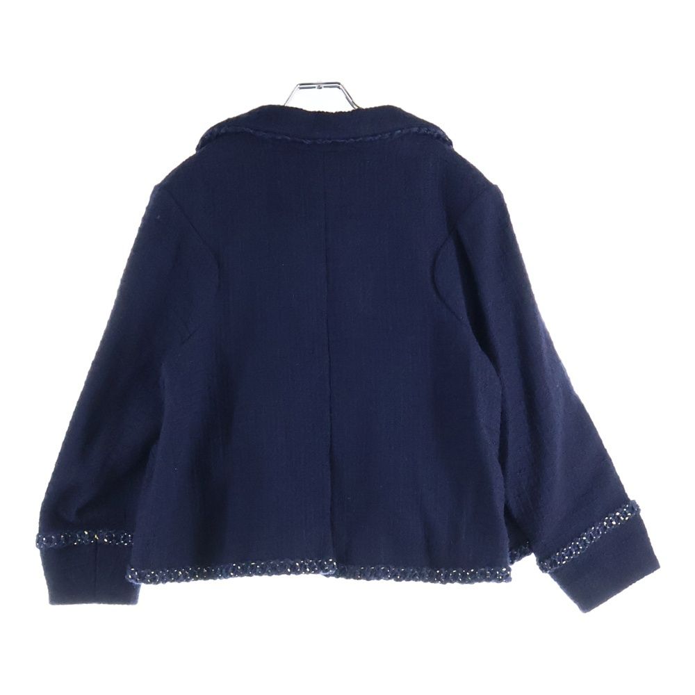 CHANEL シャネル ココマーク グリポワボタン ウールツイード テーラードジャケット ネイビー レディース P51894V38628