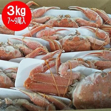 北海道産 オオズワイガニ ボイル オオ ズワイガニ 姿 7尾～9尾入り 合計3kg カニ 蟹 かに 北海道 魚介類 水産加工品 カニ ずわい