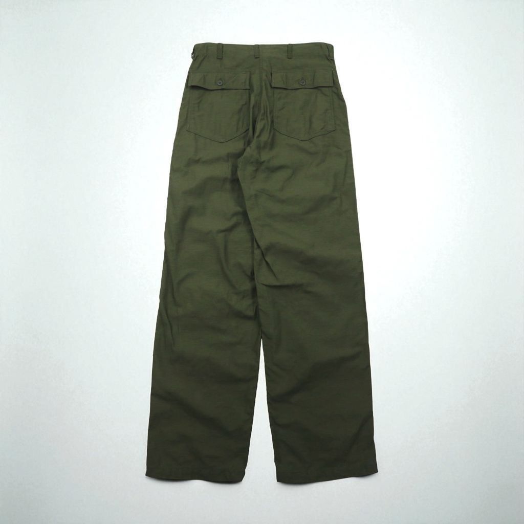 60 s US ARMY Vintage Fatigue Trousers トラウザーズ ベイカーパンツ L カーキ SATEEN OG-107 TYPE 1 CLASS 平ボタン 8405-782-3173 ミリタリー 60年代