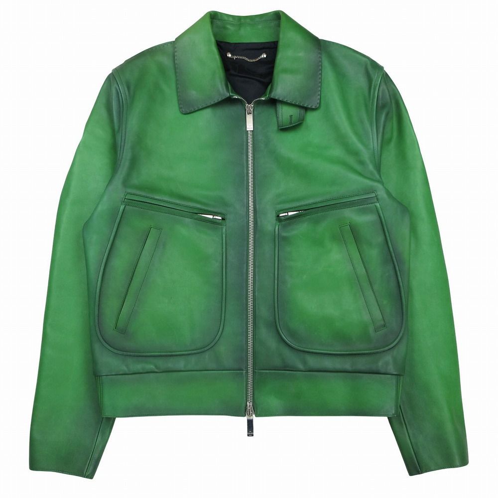 期間限定お値下げBerluti ベルルッティ　パティーナレザー B-Way 美品 Berluti Patina Leather Riders Jacket ベルルッティ パティーナ
