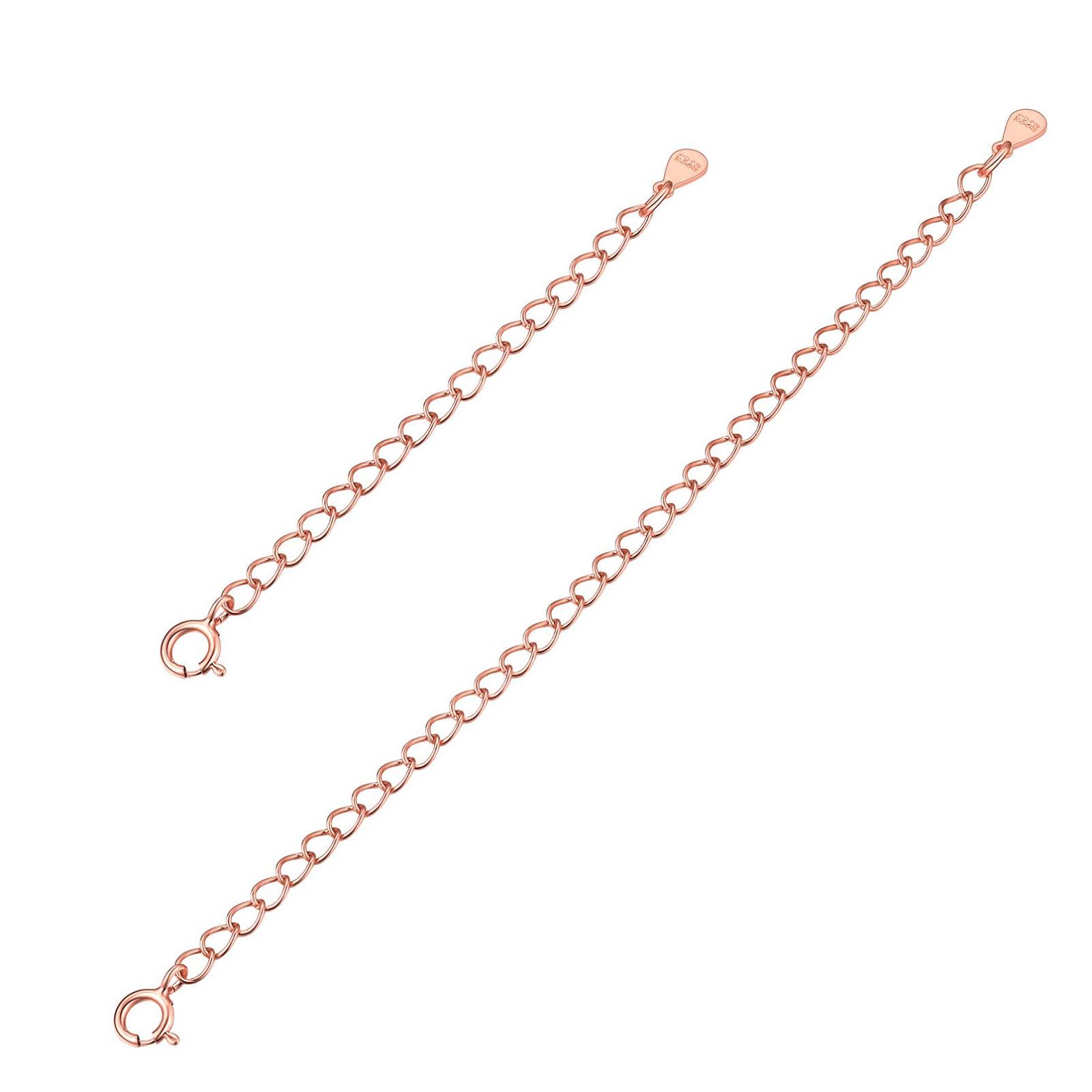 【人気商品】5cm シルバー925 10cm 2本セット カニカン アジャスターチェーン ネックレス 延長 [ChicSilver] パーツ アクセサリー