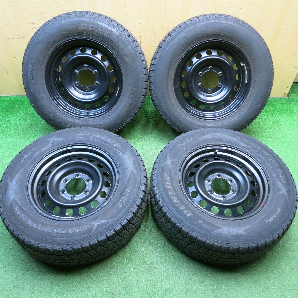 バリ溝 キレイ 8.5分 トヨタ ハイラックス Xグレード 純正 265|65R17 スチール スタッドレス ダンロップ ウインターマックス SJ8 17インチ PCD139.7|6H 5061310HAス