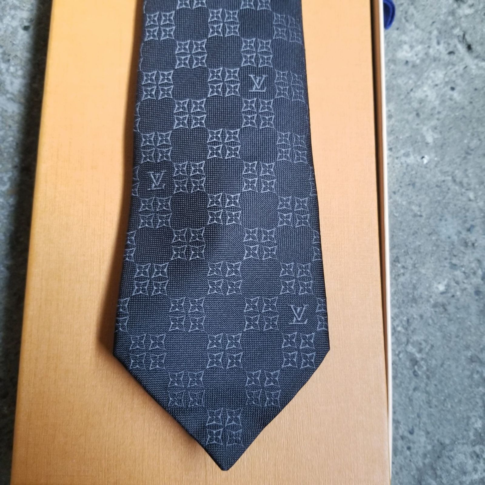 LOUIS VUITTON M96406 ネクタイ・フラワー チェック ルイ