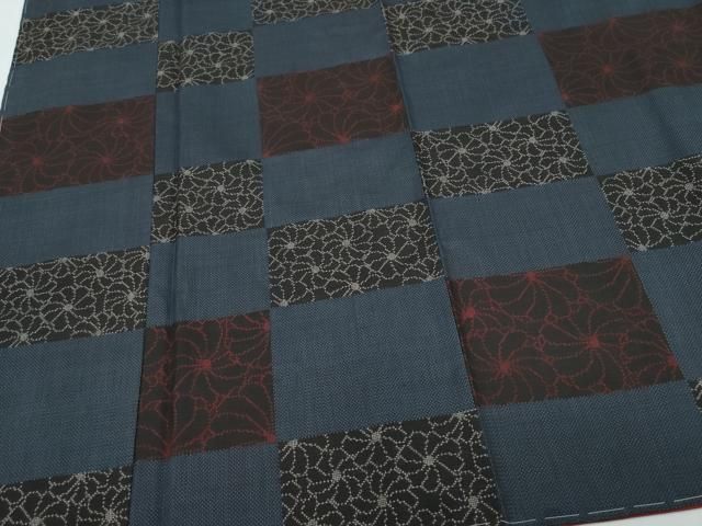 平和屋着物○本場大島紬 7マルキ 泥染め 横段花文 井上絹織物謹製 証紙