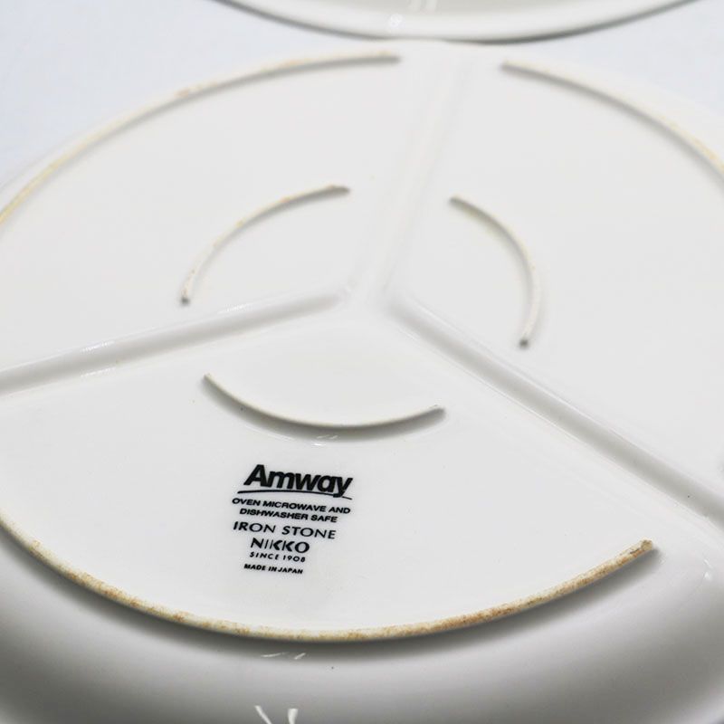 中古美品 アムウェイ Amway × NIKKO ラウンドプレート(仕切り皿) 4枚 MR6-07-41-2 - メルカリ