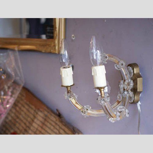 2灯フラワークリスタルウォールランプ - メルカリ 