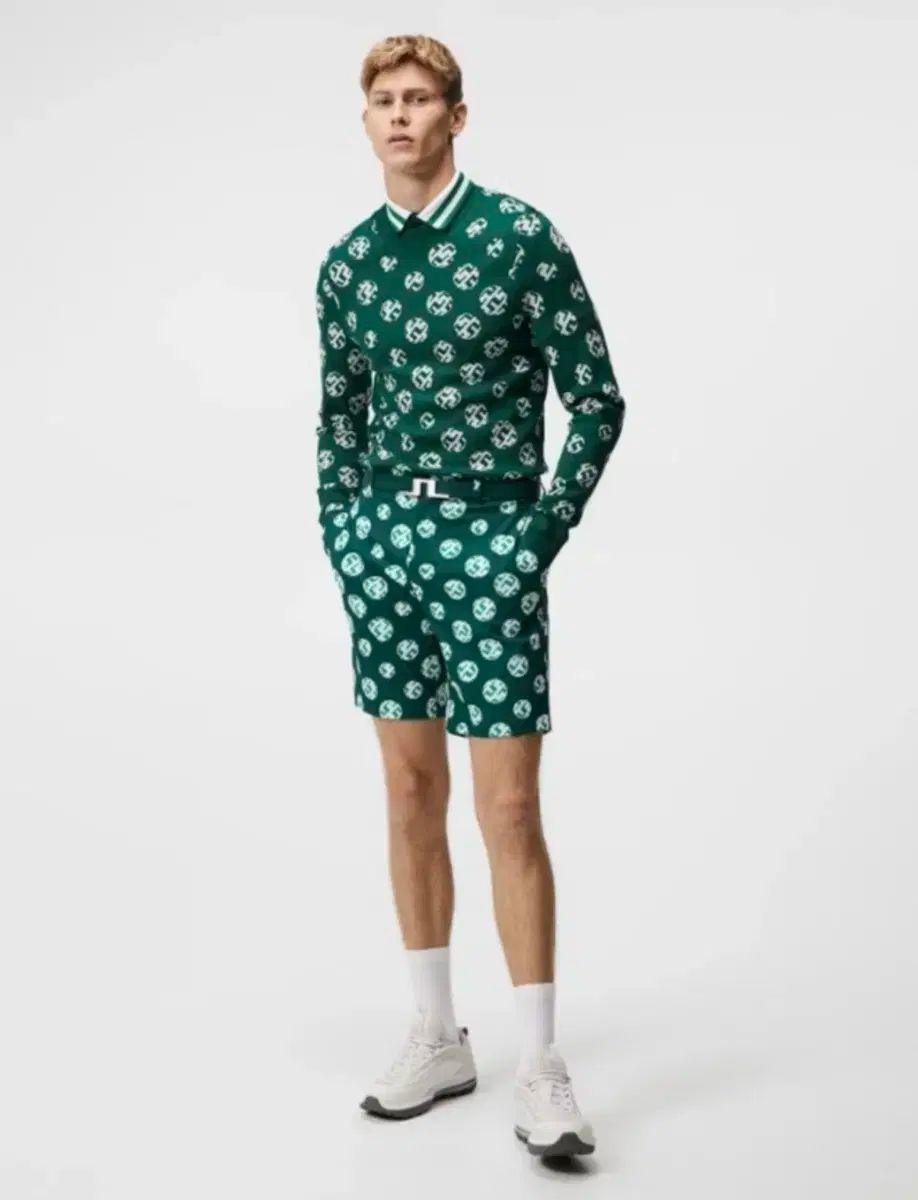 J.LINDEBERG J.リンドバーグ グリーン パータン ニット