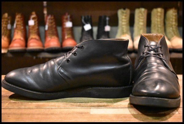 10.5D 14年 レッドウィング 9196 ポストマン チャッカ 黒 ブラック シャパラル 短靴 レースアップ ブーツ redwing HOPESMORE FJ230
