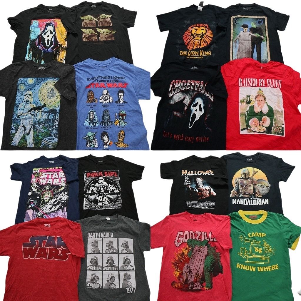 古着卸 映画 ドラマ 半袖Tシャツ 16枚セット メンズ S スターウォーズ ライオンキング ストレンジャーシングス 古着 NA0222