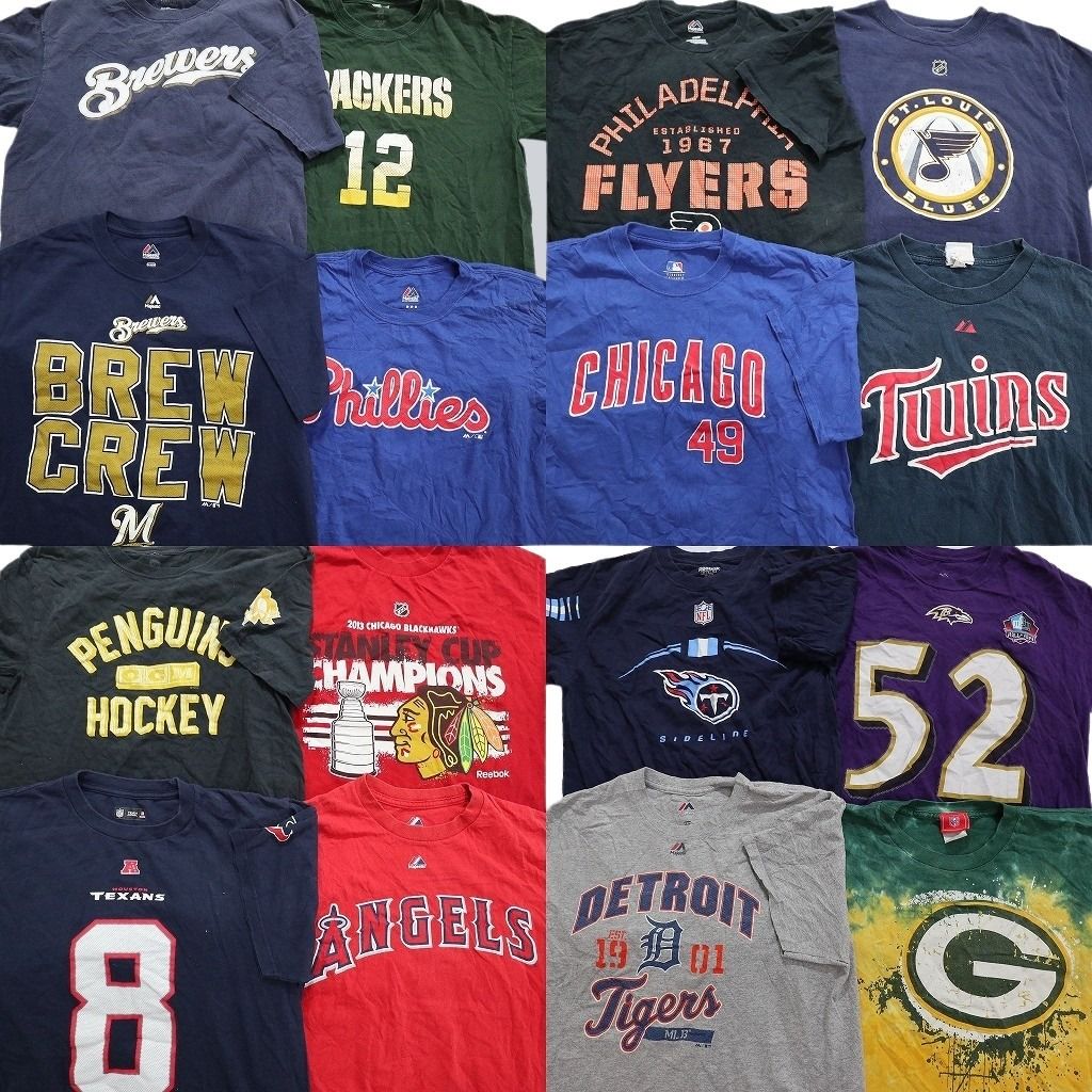 古着卸 プロチーム 半袖Tシャツ 16枚セット メンズ M リーボック NFL NHL MLB パッカーズ タイタンズ 古着 NA2518