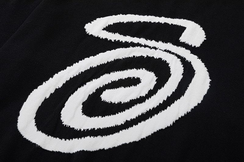 新品 STUSSY CURLY SWEATER パーカー ニットセーター ブラック 男女兼用 メンズ レディース