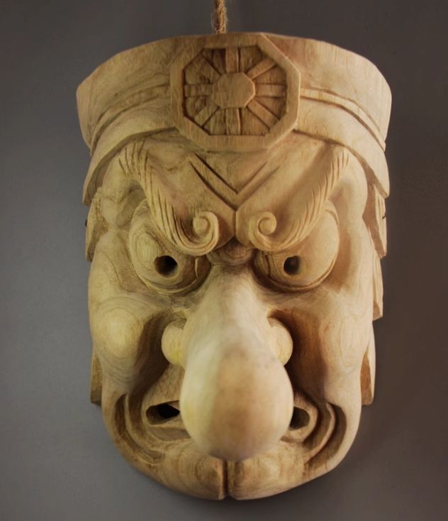 大人気，安い 天狗面 能面 コレクション 手彫り 伝統芸能 工芸品 壁掛