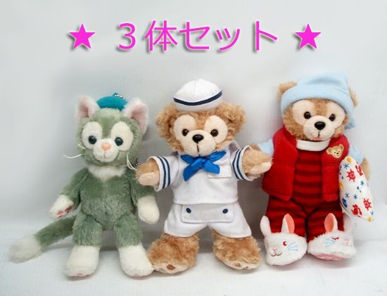 ぬいぐるみバッジ 3体セット ダッフィー・ジェラトーニ 2011 夏