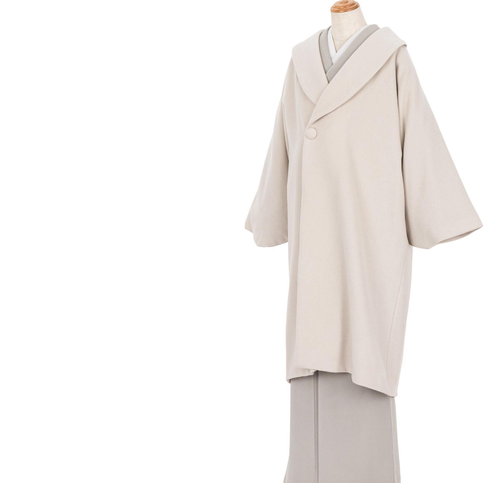 ヘチマ衿 和装コート カシミヤブレンド エクリュ