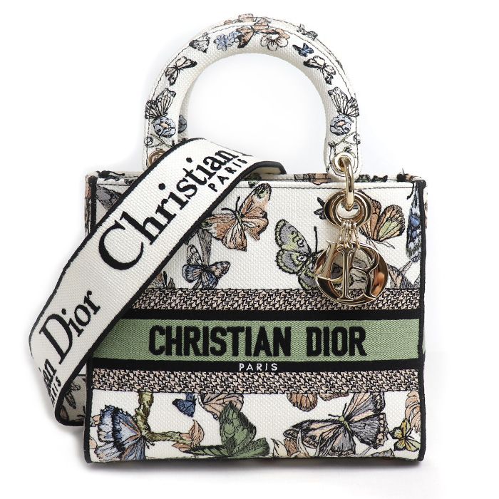 Christian Dior クリスチャンディオール ドゥ ジュイ メキシコ エンブロイダリー 2Wayショルダーバッグ Lady D-Lite  バッグ ミディアム ホワイト マルチカラー M0565OESR_M20E レディース 中古 美品